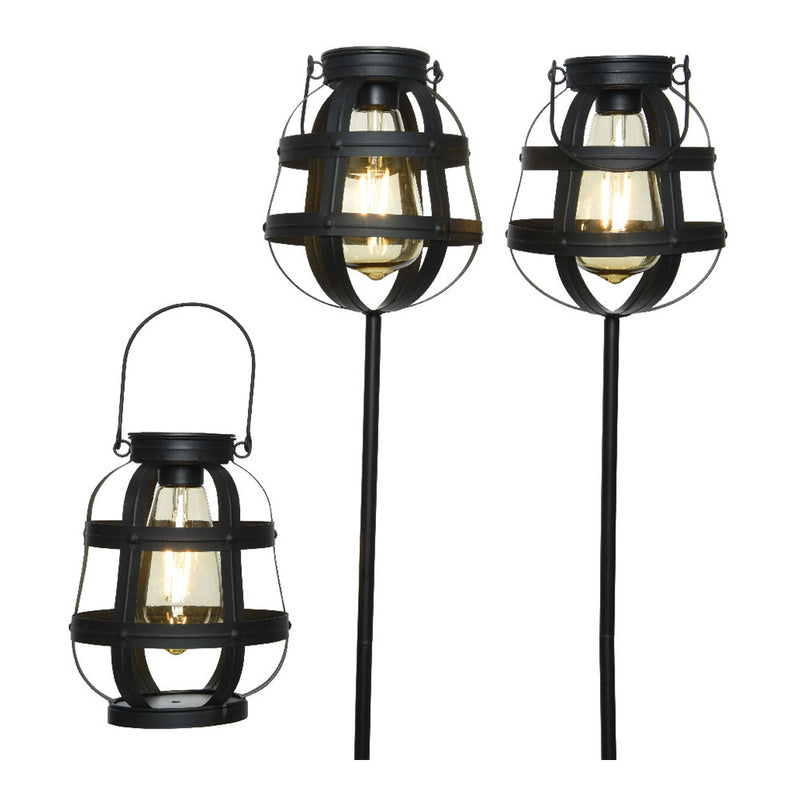 Set of 3 Lumineo Vintage Solar Garden Lights