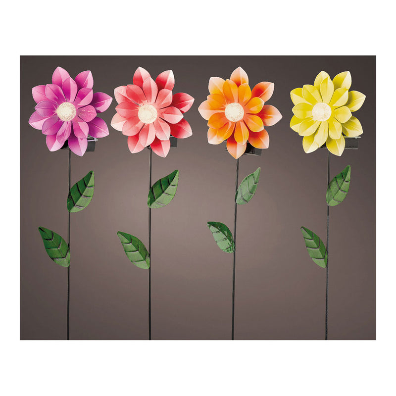 Solar Beacon Flower Shape Assorted Colors 11x6x49.5cm Lumineo