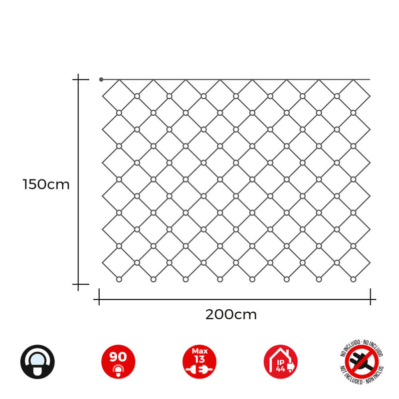 Cortina Red Easy-Connect 2X1,5M 90 Leds Blanco Frio 30V (Interior-Exterior) Edm Total 1,62W