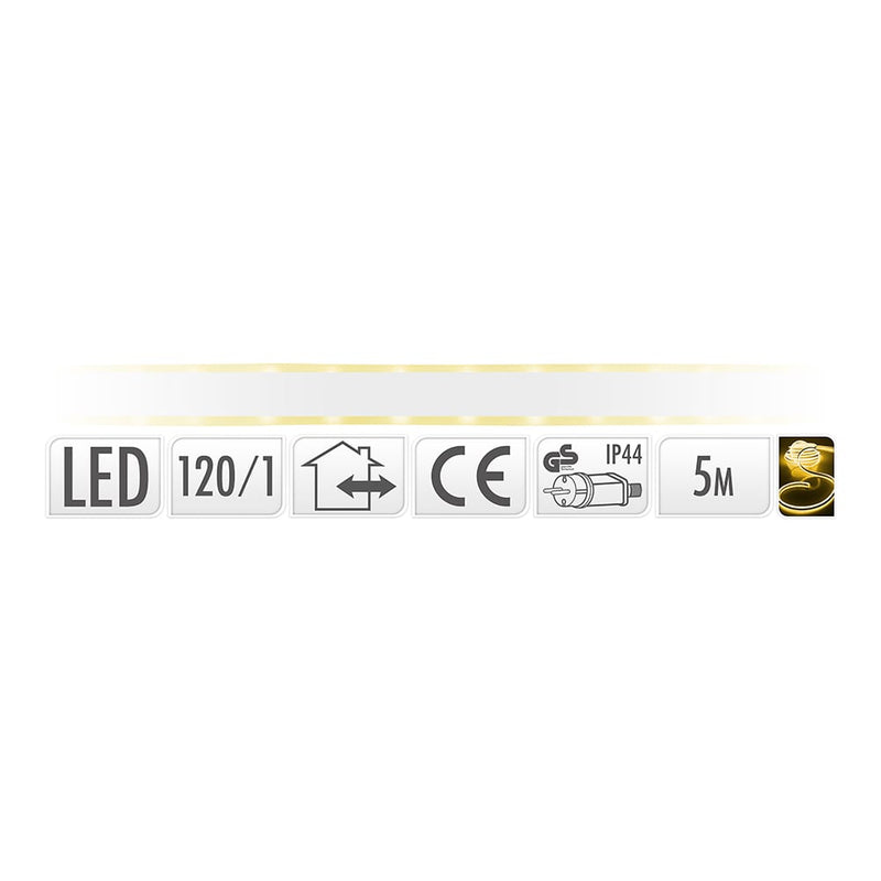 Neon Led Tube Kit 5M 600 Leds Warm White 220-240V