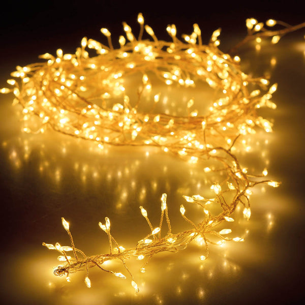 Battery Operated Thorn Type Fixed Garland 100 Warm White LEDs 1.5M