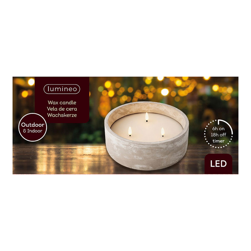 Battery Operated Candle Indoor&amp;Outdoor 28x8cm 3 LEDs Flame Effect Lumineo