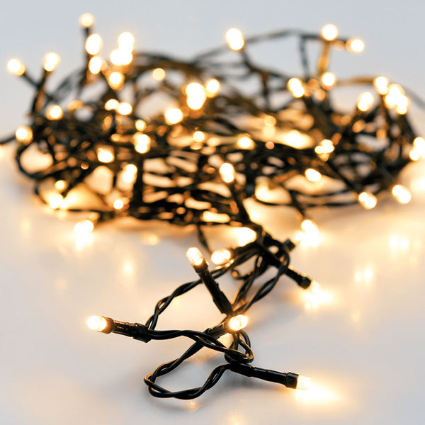 Multifunction Battery Operated Garland 24 LEDs Black Cable Warm White Light 2.30M