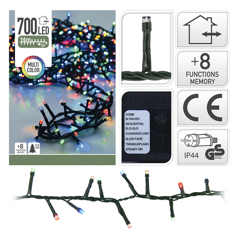 Led Garland "Thorn Type" 700 LEDs Multifunction Multicolor 17M