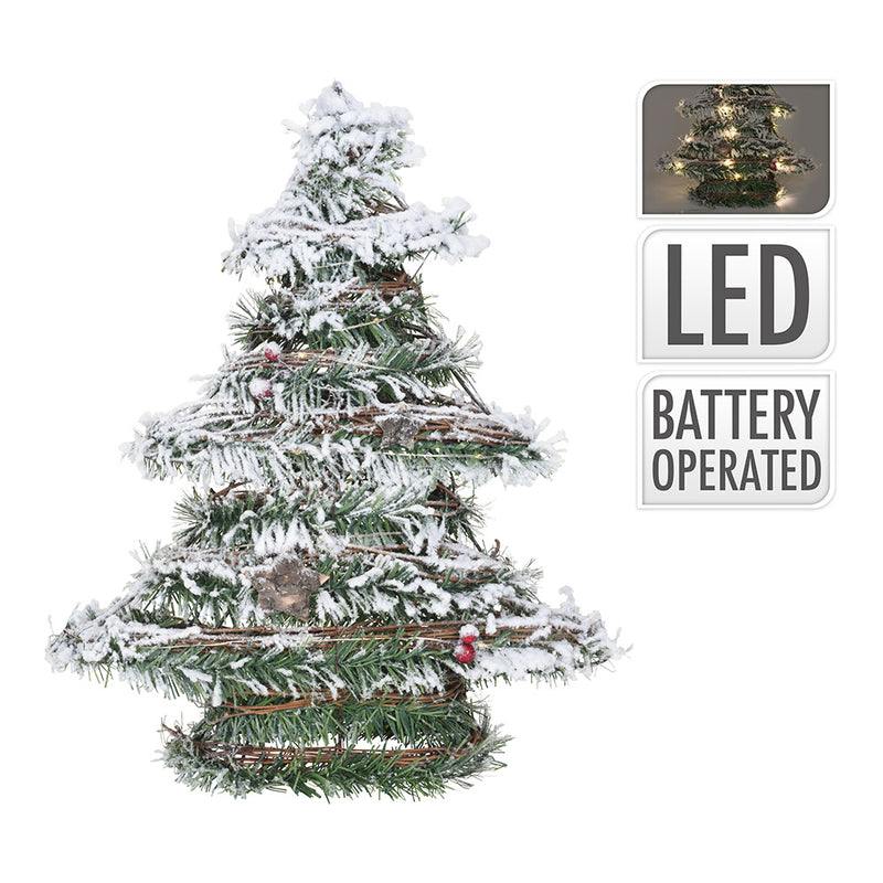 Rattan Christmas Tree with LEDs 40cm