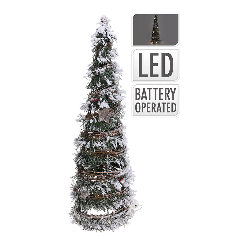 Rattan Christmas Fir Tree With 30 LEDs 60cm