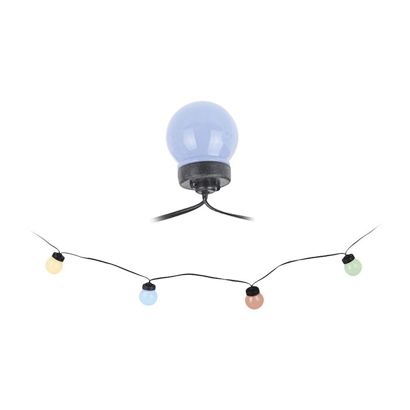 LED String Light Fixed Spherical Bulbs for Outdoor Multicolor (Soft Colors) 20 LEDs 12.5M