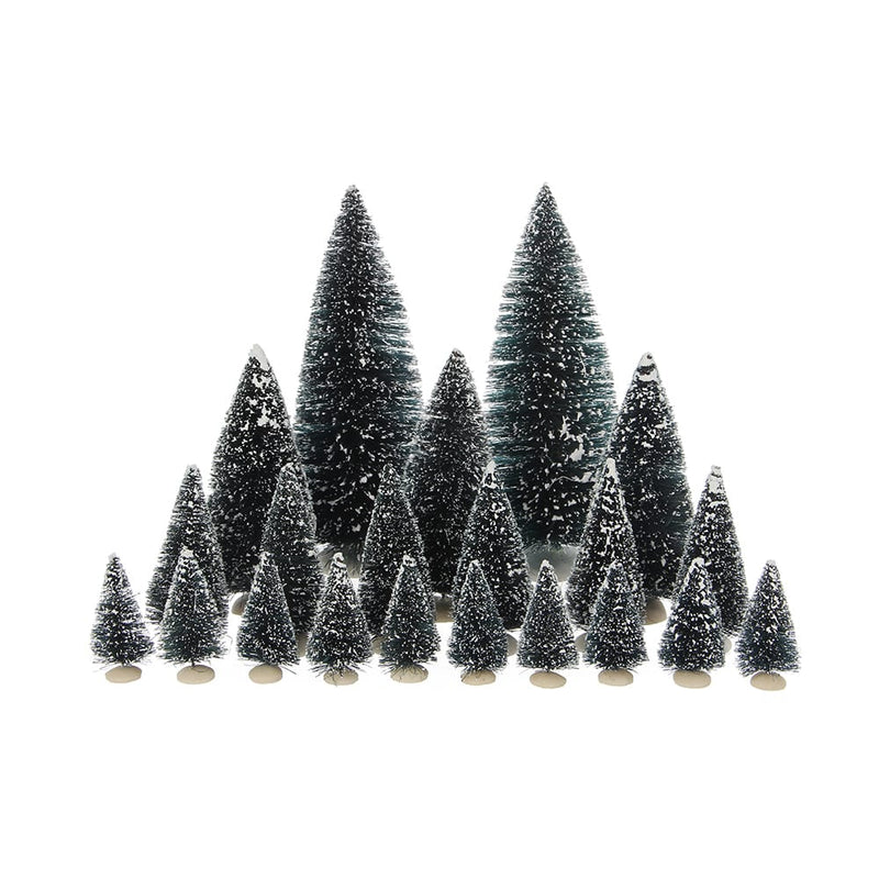 Set of 21 Miniature Nativity Trees in Various Sizes