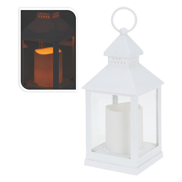 Lantern With Led Candle 10, 5X10, 5X23Cm White