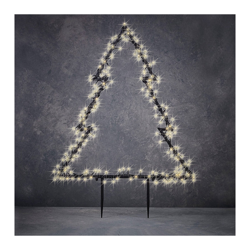 Outdoor Tree With 175 LED Garland Warm Light 53x75cm