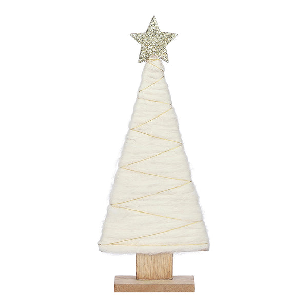 Arbol Blanco De Madera 13X5X31Cm