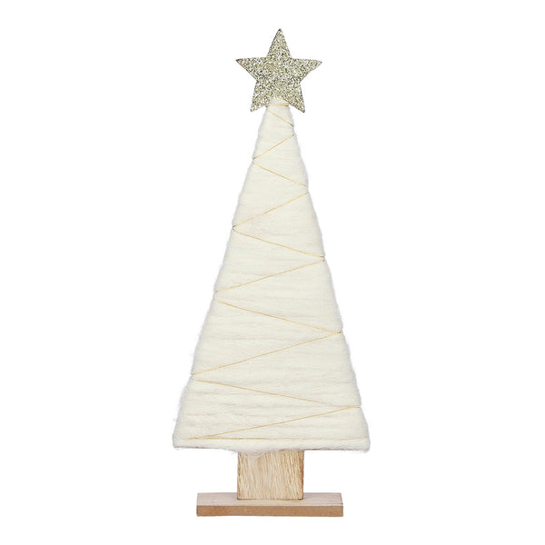 Arbol Blanco De Madera 17X5X40Cm