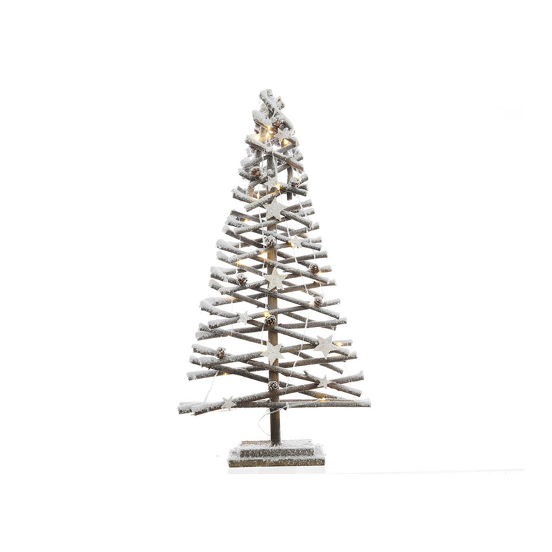 Micro LED Snow Effect Rattan Tree 80cm