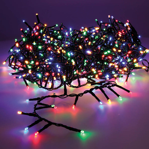 Compact LED String Light Flashing Warm White-Multicolor 25.5M 1000 LEDs Green Cable