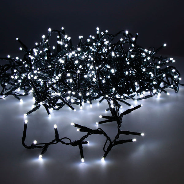 Compact LED String Light Flashing Outdoor Cold White 16M 500 LEDs Green Cable