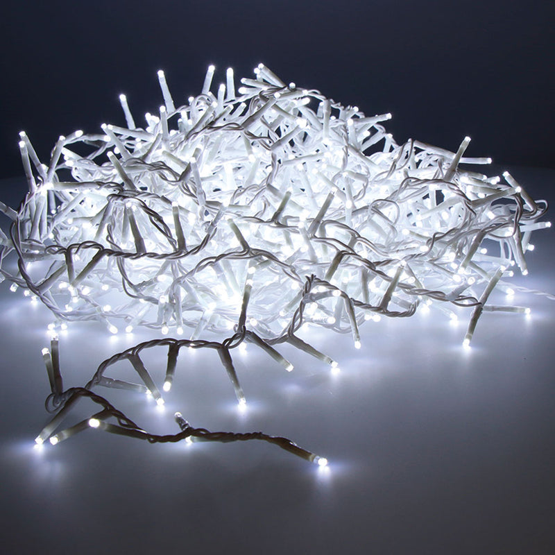 Compact Led String Light Flashing Outdoor Cold White 16M 500 LEDs White Cable