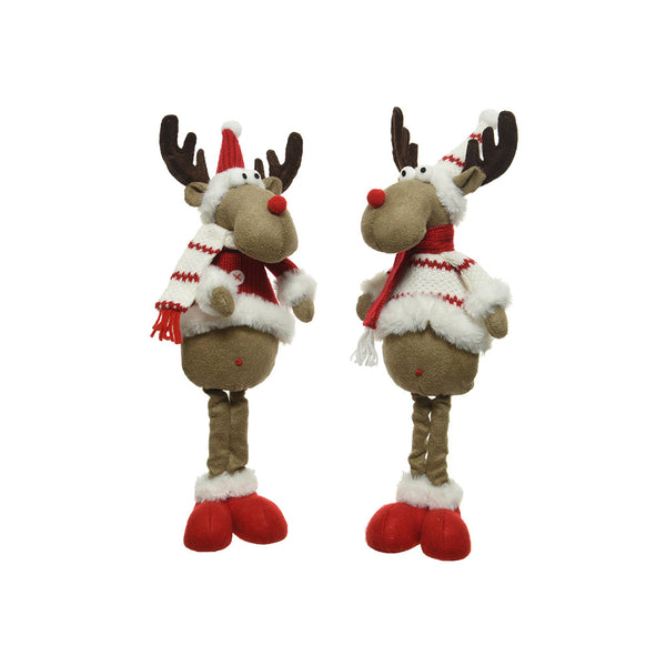 Reindeer Doll With Scarf 12X15X43Cm Assorted Colors / Models