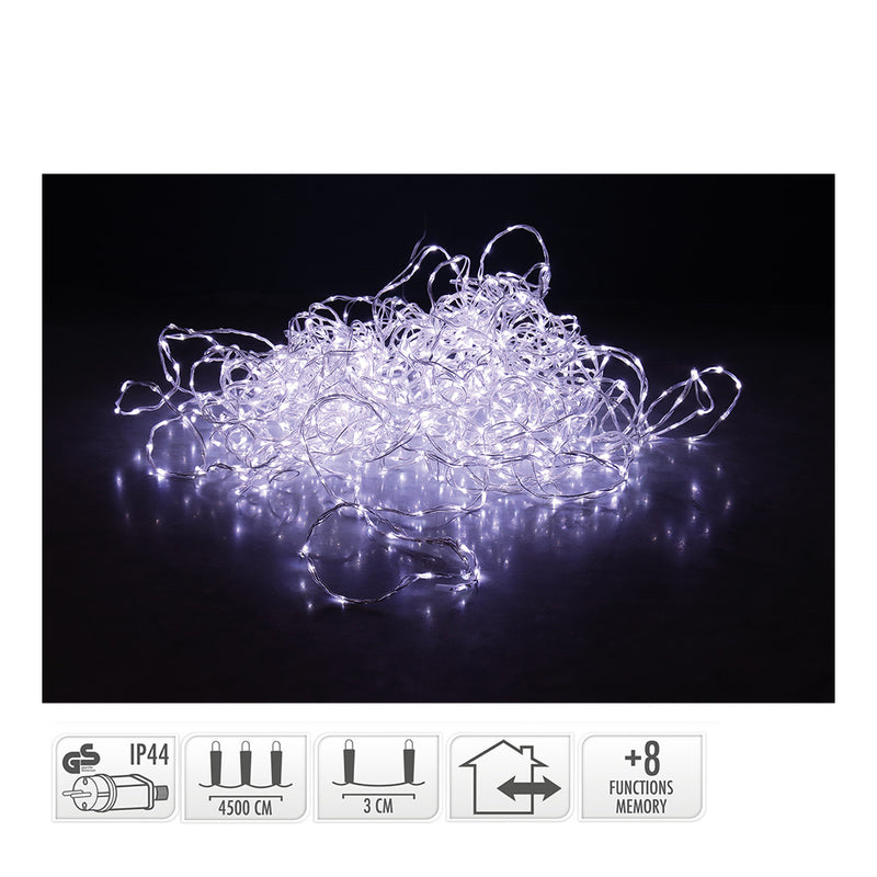 Guirnalda Soft Wire 1500 Leds Blanco Frio 8 Funciones 48M