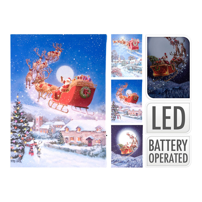 Children's Christmas Led Painting 28x38cm Mod, Assorted