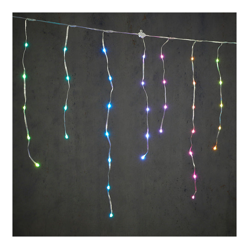 Cortina Led Efecto Carámbano Multicolor 300X70Cm