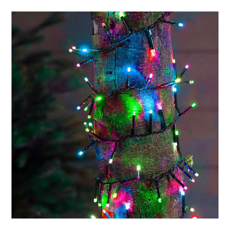 Compact Flashing Multicolor Pastel Led Garland 16M 500 LEDs Green Cable