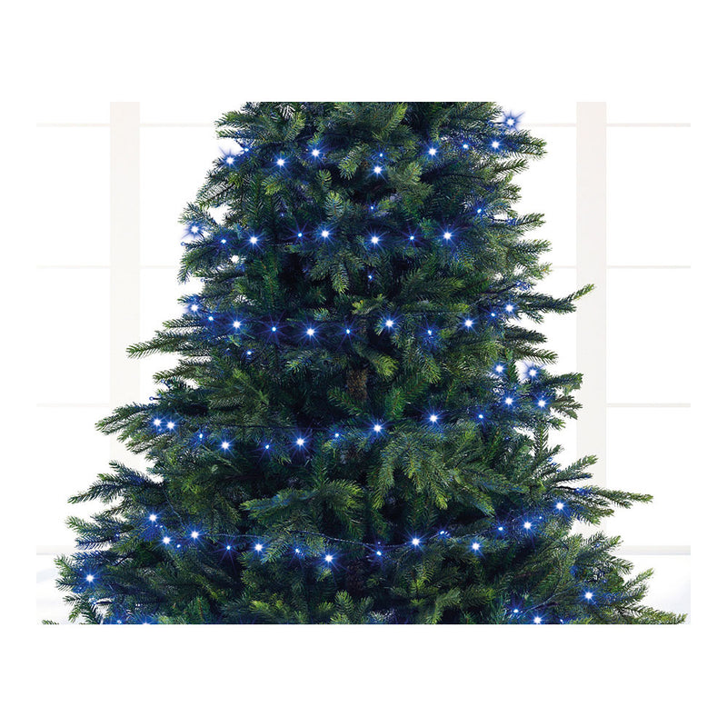 Compact Flashing LED String Lights in White, Blue and Turquoise 750 LEDs Green Cable 21M