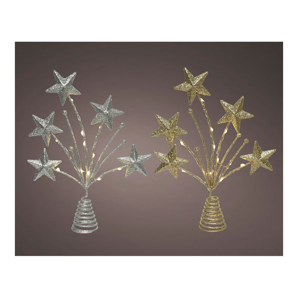 Adorno Para Copa Árbol De Navidad Estrella 5X21X31Cm 12 Leds Colores Surtidos