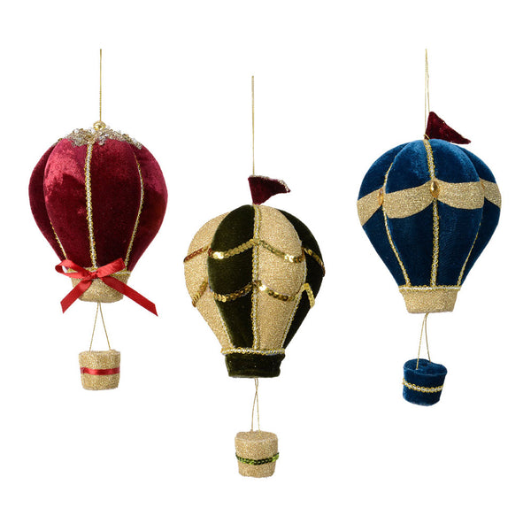 Polyester and velvet balloon 3 assorted colors