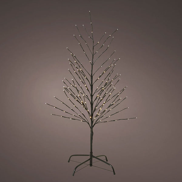 Árbol De Navidad Led Color Negro Con Luces Blanco Cálido, 493459