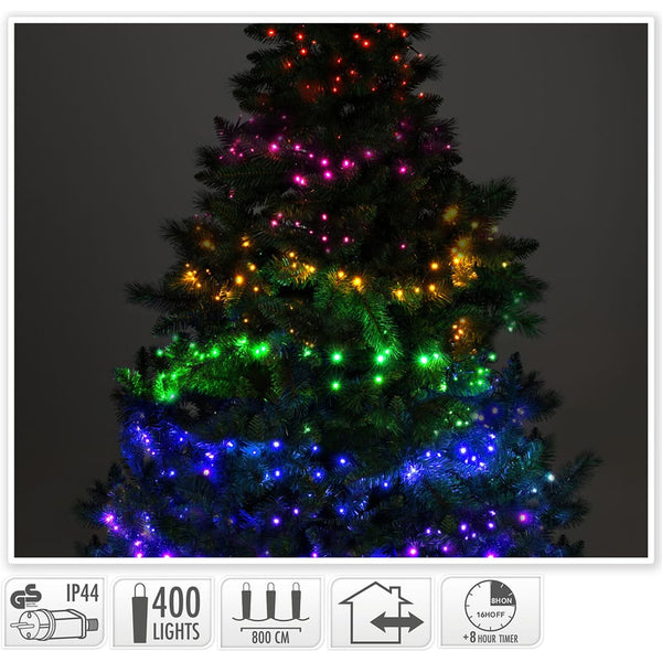 Led garland, 7 color sections, IP44, 400 LEDs, 220V, 8M.