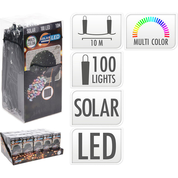 Solar Led Garland, Multicolor, 100 Leds, 12M.