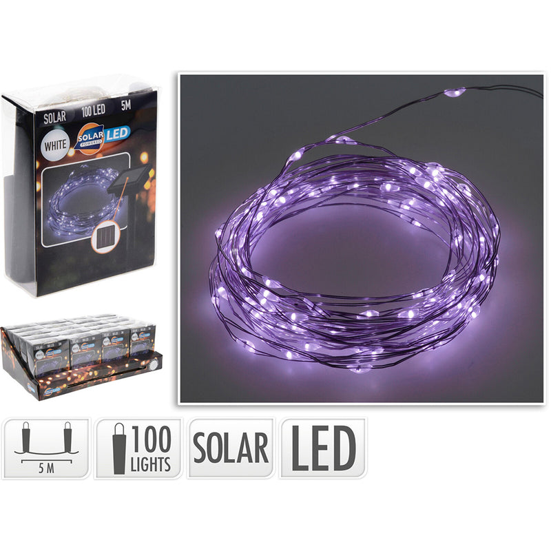 Guirnalda Micro Led, Violeta, 100 Leds, Solar, 7M.