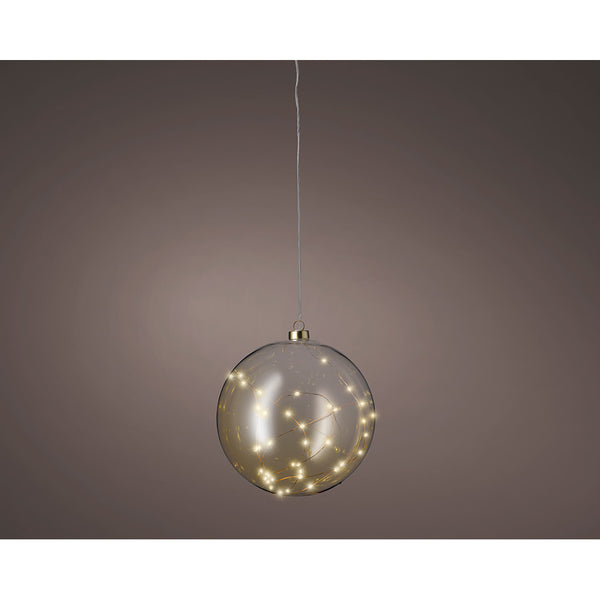 MicroLED Crystal Ball Pendant, Fixed Light, Ø21Cm, Warm White.