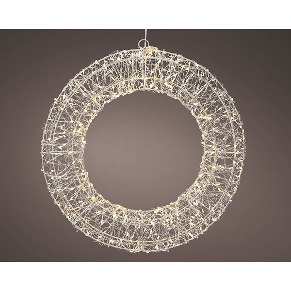 Microled Hanging Crown Ornament, Fixed Light, 38x7x38cm, Warm White, Lumineo