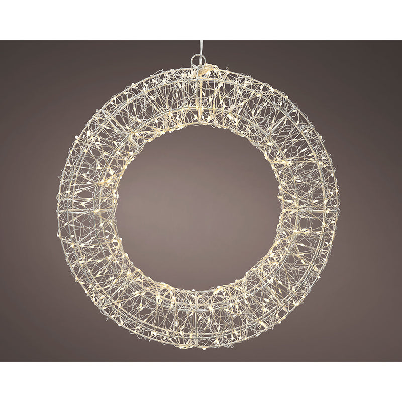 Microled Hanging Crown Ornament, Fixed Light, 38x7x38cm, Warm White, Lumineo