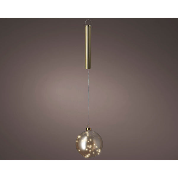 Micro LED Crystal Pendant Ball, Gold, Ø14Cm.