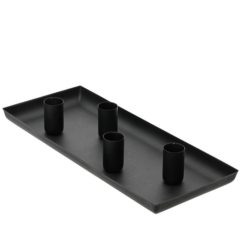 Rectangular Black Iron Candle Holder