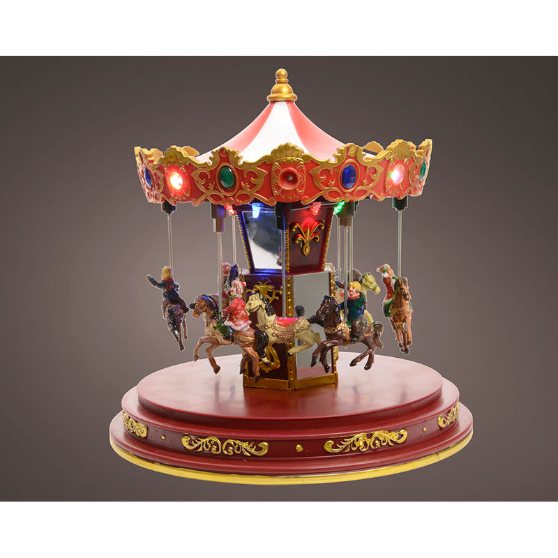 Winter Carousel With Movement And Multicolor LED Light. Lumineo.