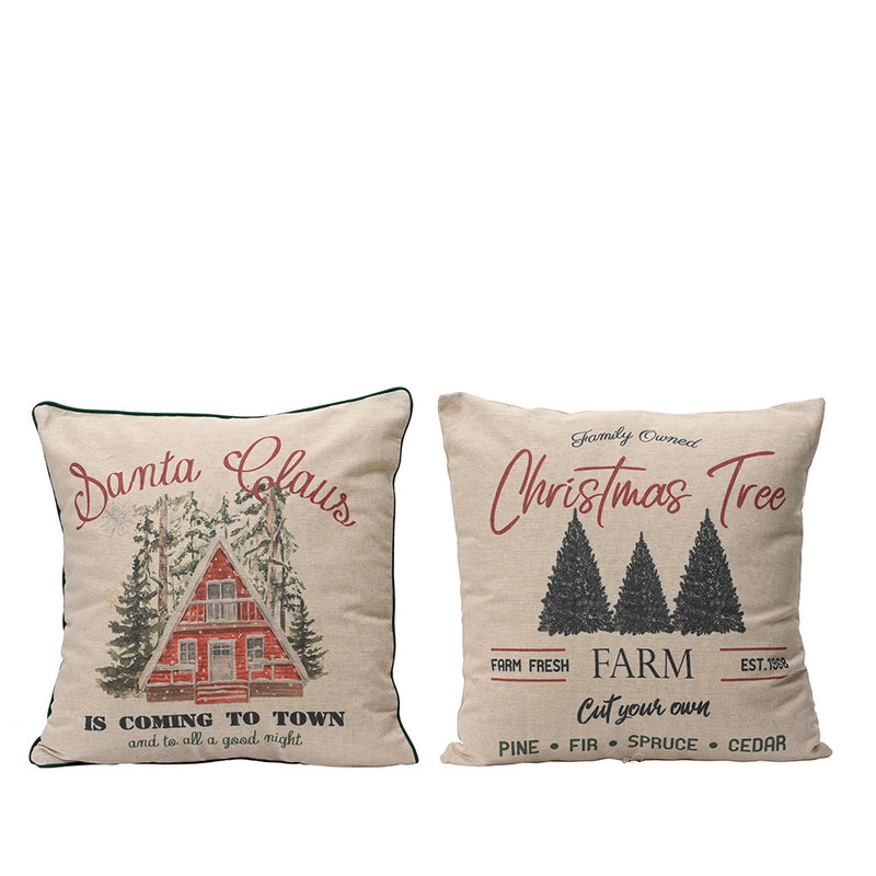 Christmas Printed Cushion, 2 Models, 45 X 10 X 45 Cm