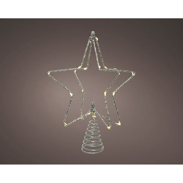 Silver Christmas Tree Star Microled Wire, 20x5x25cm. Lumineo