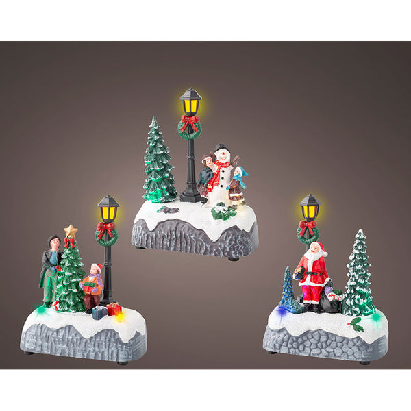 Christmas LED Figure with Streetlight, 3 Models. Lumineo