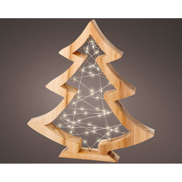 Mini Microled Fir, Wooden, 29X3X32Cm.