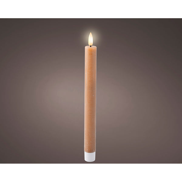 Pack of 2 LED Candle Units, Brown Color, Ø2.2 x 24.5 cm