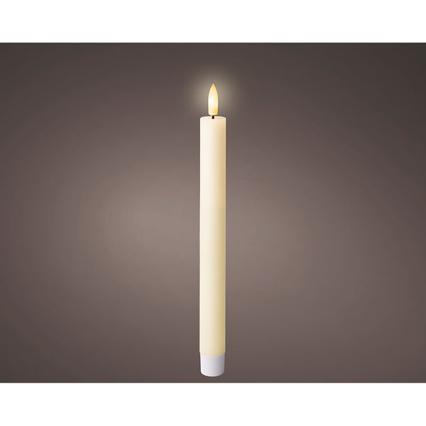 Pack Of 2 Units Of Beige Led Candles, Smooth, Ø2.2X24.5Cm.