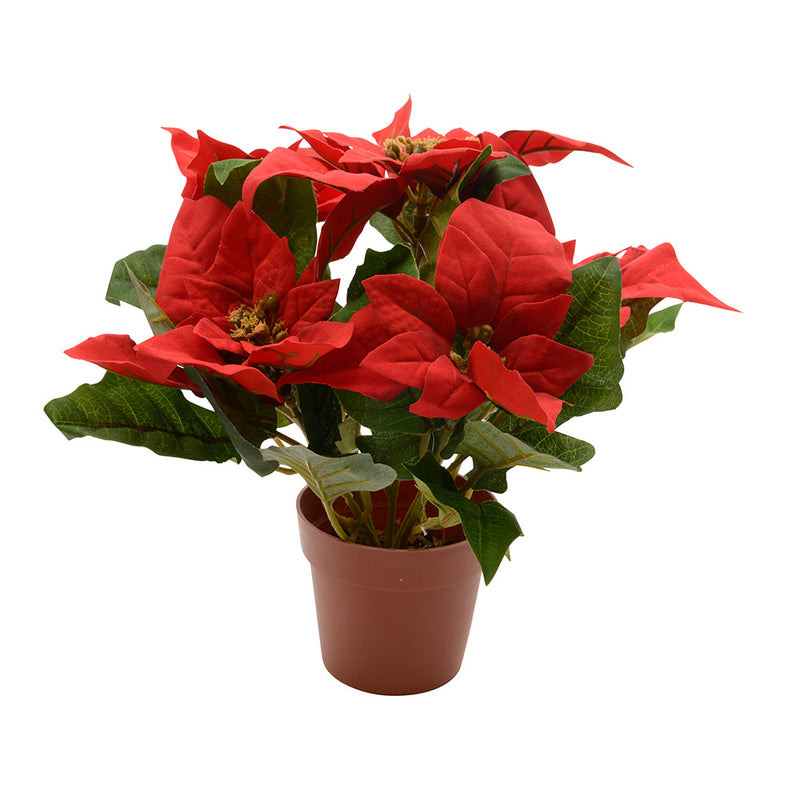 Artificial Poinsettia Plant, Ø27X27Cm,