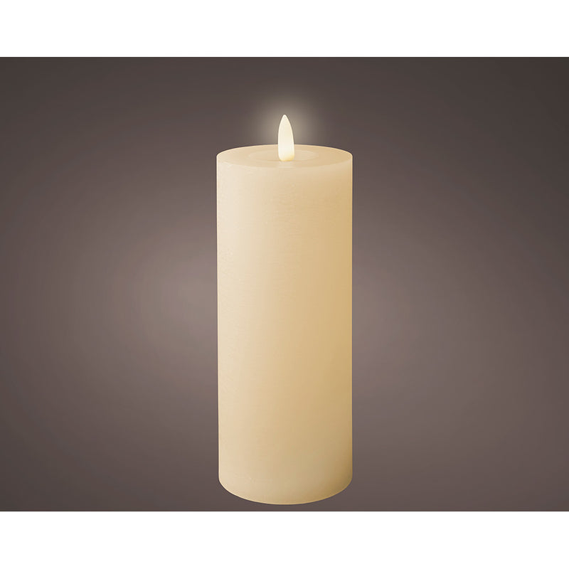 Cream-colored LED wax candle, Ø7x19cm.