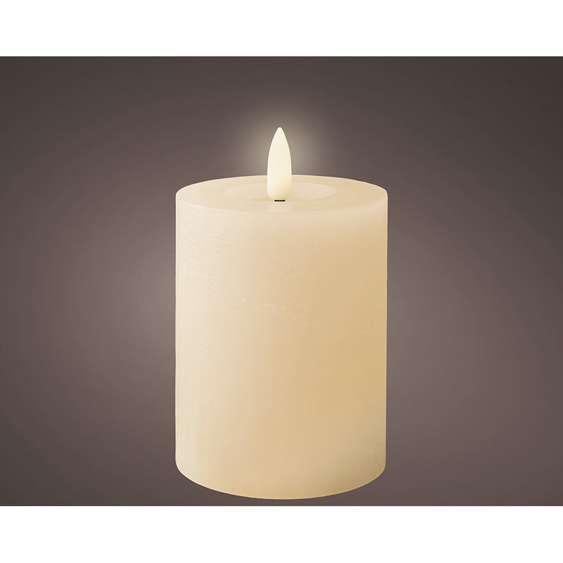 Cream Color Led Wax Candle, Ø7X11.2Cm.