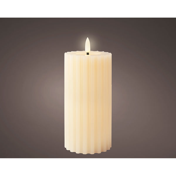 Cream Color Led Candle, Ø7.5X17.3Cm. Lumineo