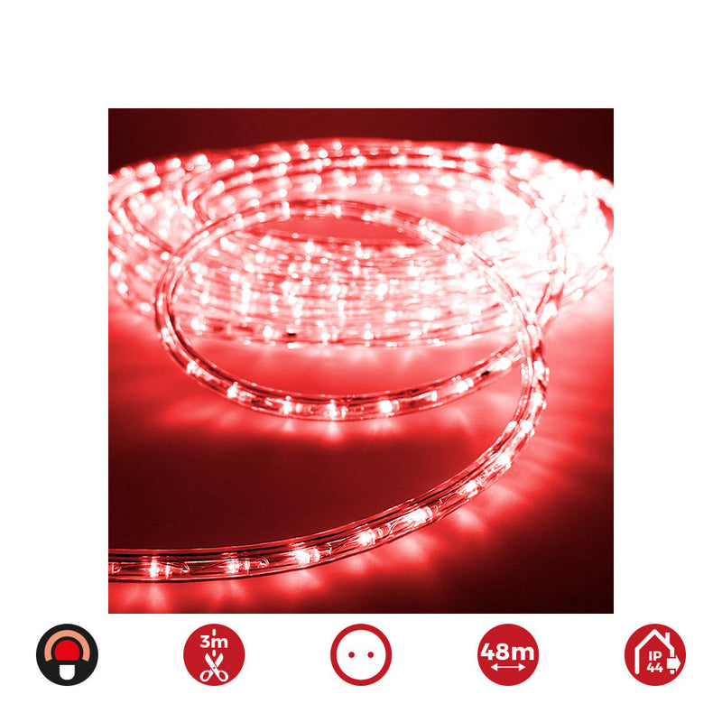 Tubo Flexiled Led 48M. 2 Vias Multifuncion 36 Leds/M Rojo (Ip44 Interior-Exterior) Edm 48M