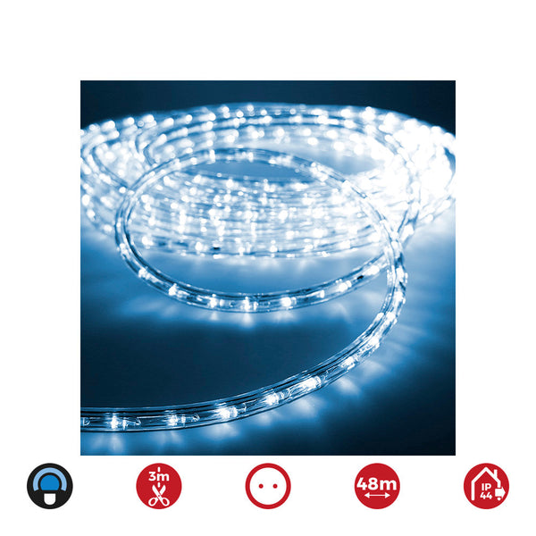 Tuboflexiled Led 2 Vias Multifuncion 48M. 36 Leds/M  Azul (Ip44 Interior-Exterior) Edm.